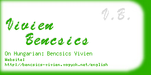 vivien bencsics business card